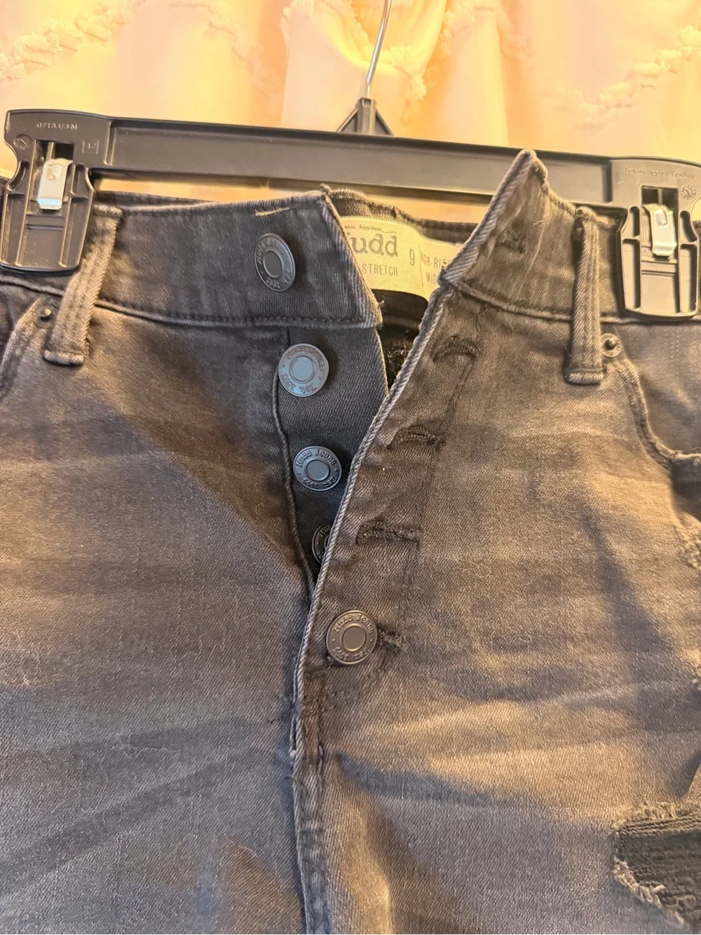 Mudd Distressed Black Denim Jean Shorts